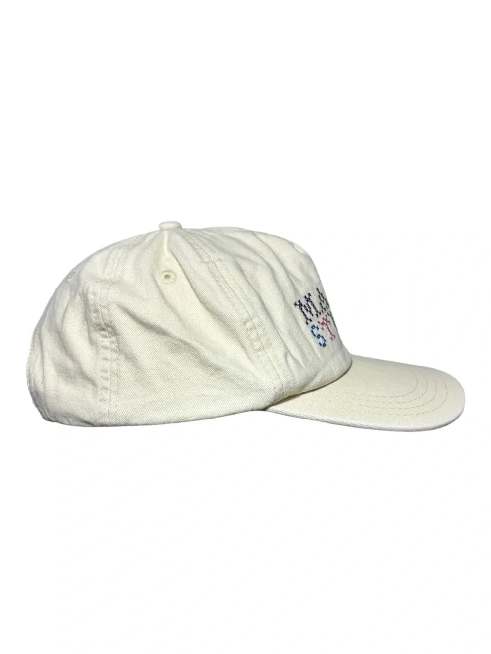 MARKET STUDIOS Off-White Unisex Needlepoint 5 Strapback Cap